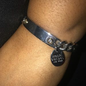 Henri Bendel charm bracelet silver w/ gold accents